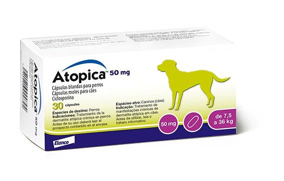 Atopica 50 mg 7.5 a 36 kg 30 Cápsulas (Tratamiento de Dermatitis)